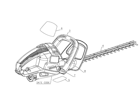 Trimmer Assembly Diagram and Parts List for HT20 Type 1 Black and Decker Hedge Trimmer